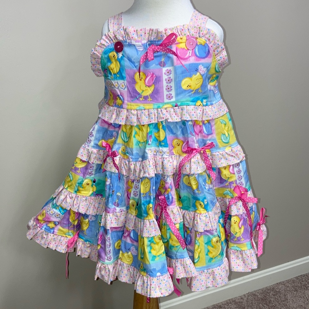 Easter twirl sleeveless ruffle dress 3t